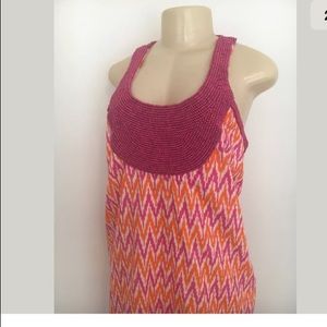 NWT Gretchen Scott Beaded Boho Chevron Mod Dress M